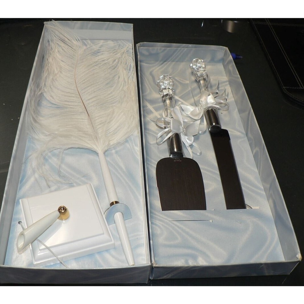 Treasure Masters Classics‎ Bridal Guest Register Pen & Cake Server Set Stainless